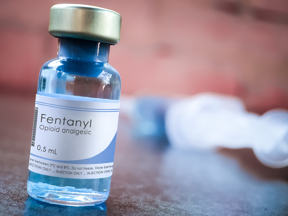 A bottle of pharmaceutical fentanyl.
